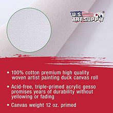 Load image into Gallery viewer, U.S. Art Supply 36" Wide x 6 Yard Long Canvas Roll - 100% Cotton 12 Ounce Triple Primed Gesso Artist Painting Backdrop