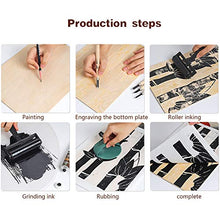 Load image into Gallery viewer, Rubber Stamp Making Kit, Block Printing Starter Tool Kit, Linoleum Cutter with 12 Types Blades, Tracing Paper, Rubber Carving Block, Brayer Roller for Craft Stamp Carving