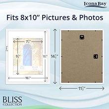 Load image into Gallery viewer, Icona Bay 11x14 White Picture Frame with Removable Mat for 8x10 Photo, Modern Style Wood Composite Frame, Wall Mount Only, Bliss Collection