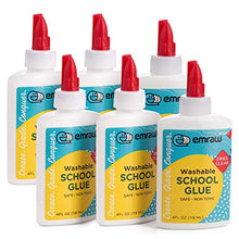 Load image into Gallery viewer, Liquid Glue White, Multi-Purpose, 4 oz. Bottle, Ideal for Kids | Latex Free, Dries Clear, Strong Binding, for Slime and Crafts, Great Use in Schools, Offices, and Homes - by Emraw (6 Pack)
