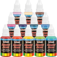 Load image into Gallery viewer, U.S. Art Supply 24 Color Acrylic Airbrush, Leather & Shoe Paint Set Opaque Colors plus Reducer, Cleaner & Color Mixing Wheel