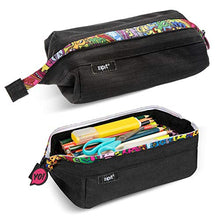 Load image into Gallery viewer, ZIPIT Lenny Pencil Case for Adults and Teens, Large Capacity Pouch, Sturdy Pen Organizer, Wide Opening with Secure Zipper Closure (Black)