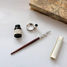 Load image into Gallery viewer, GC Antique Wooden Stem Pen Handcrafted Calligraphy Pen Set Dip Nib Pens-Writing Case With Black Ink Pen Holder Cartridges LL-18