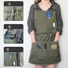 Load image into Gallery viewer, Artist Canvas Apron with Pockets Painting Apron Adjustable Neck Strap/Waist Ties Painter Aprons for Women Men Art Gardening Apron Adjustable M-XXL