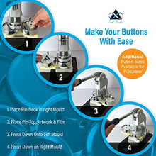 Load image into Gallery viewer, INEX Life Button Maker Machine Kit 58mm (2 ¼ inch)| Industrial Circle Cutter Punch Press - Includes All Pieces for 1,000 Metal Badge Buttons