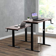 Load image into Gallery viewer, UNICOO - Crank Adjustable Height Standing Desk, Adjustable Sit to Stand up Desk,Home Office Table, Computer Table, Portable Writing Desk, Study Table (Black Walnut Top/Black Frame - NTCSET-01-BWB)