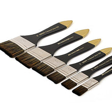 Load image into Gallery viewer, Artist Flat Paint Brush-Large Wash Brushes Set for Gesso, Varnishes, Acrylic Painting, Watercolor, Wood, Wall, Furniture-Brush Cleaner 6 Pcs