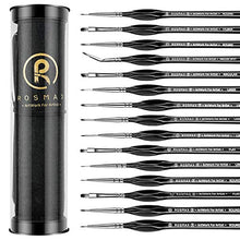 Load image into Gallery viewer, Rosmax Acrylic Paint Brushes Set Series X 15PCS Miniature Paint Brushes, Fine Detailing for Acrylics, Oils, Watercolors & More, Nylon Hair, Black