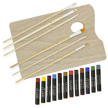 Load image into Gallery viewer, US Art Supply 62-Piece Wood Box Easel Painting Set- Box Easel, Acrylic & Oil Paint Colors, Artist Pastels, Painting Brushes, Wood Palette, Palette Knife, Pencil, Oil Pastels, Canvas Panels, Sketch Pad