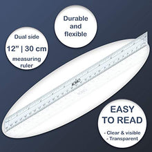 Load image into Gallery viewer, NOKKO Clear Plastic Rulers Bulk 50 Piece Pack - Transparent 12 Inch / 30 Centimeter Ruler Class Set - Easy to Read School and Office Supplies for Kids, Students, Teachers and Artists