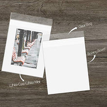 Load image into Gallery viewer, Golden State Art Pack of 50 8x10 White Picture Mats Mattes with White Core Bevel Cut for 5x7 Photo + Backing + Bags