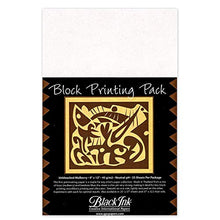 Load image into Gallery viewer, Black Ink Thai Mulberry Block Printing Paper Packs unbleached mulberry