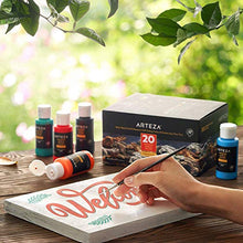 Load image into Gallery viewer, Arteza Outdoor Acrylic Paint, Set of 20 Colors/Bottles 2 oz./59 ml. Rich Pigment Multi-Surface Paints, Art Supplies for Easter Gift, Rock, Wood, Fabric, Leather, Paper, Crafts, Canvas