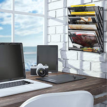 Load image into Gallery viewer, Samstar Wall File Organizer Holder, 5-Tier Wall Mount Vertical File Rack for Office Home, Black.