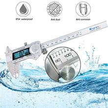 Load image into Gallery viewer, Kynup Digital Caliper, Caliper Measuring Tool with Stainless Steel, IP54 Waterproof Protection Design, Easy Switch from Inch Metric Fraction, Large LCD Screen (6 Inch /150mm)