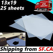 Load image into Gallery viewer, 13"x19" Screen Printing Film 25 Sheets Waterproof Inkjet Transparent Film for Water-based Pigment and Dye Printers