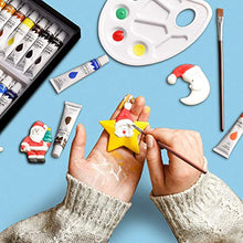 Load image into Gallery viewer, TOPELEK 29pcs Acrylic Paint Set, 24 Colors, 3 Paintbrushes, 1 Palette, 1 Canvas,Perfect for Canvas, Wood, Ceramic, Fabric etc, Good Blending & Rich Pigments for Beginner, Professional, Students