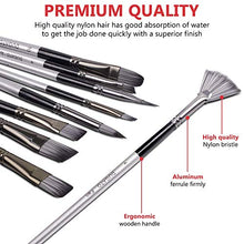 Load image into Gallery viewer, Artist Paint Brush Set of 24 - 23 Different Shapes + Mixing Knife with Organizing Case, Professional Painting Brushes Kit for Artist & Beginner, for Acrylics, Watercolor, Gouache, Oil, Pain by Number
