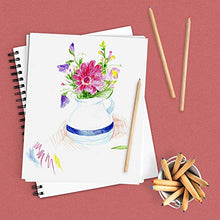Load image into Gallery viewer, Sketchbook 2 Pack, Hardcover Spiral Bound Sketch Pad, 80 Sheets, 74 lb White Acid Free Drawing Paper with Perforated 8.5 in by 11 in Pages, for Professional Artists and Students, Black Cover