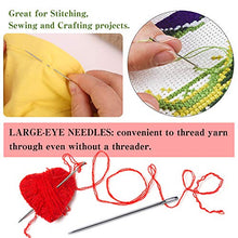 Load image into Gallery viewer, 5 PCS Long Sewing Needles - 5 Size Large Eye Stitching Needles with Needle Storage Tube, 3.5inch to 6.8inch Hand Sewing Needles for Sewing Act Crafts, Upholster