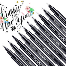 Load image into Gallery viewer, Calligraphy Pens, Hand Lettering Pen, 10 Size Caligraphy Brush Pens for Beginner, Writing, Sketching, Drawing, Illustration, Scrapbooking, journaling