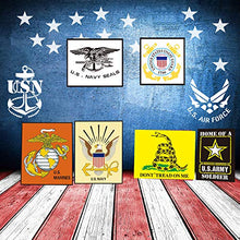 Load image into Gallery viewer, 9 Pack 6.4x7 Inch American Paintings Flag Stencil Military Series Stencil Template Marine Corps/Army/Air Force for Wood, Fabric, Paper, Airbrush, Rock and Wall Art