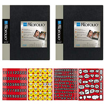 Load image into Gallery viewer, ITOYA 11x 14 inches Original Art Presentation Book/Portfolio- for Art, Photography, and Documents - Pack of 2 + Scrapbooking Stickers 4 Pages of Emojis, Quotes, Letters & Numbers…