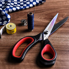 Load image into Gallery viewer, LIVINGO Premium Tailor Scissors Heavy Duty Multi-Purpose Titanium Coating Forged Stainless Steel Sewing Fabric Leather Dressmaking Softgrip Shears Professional Crafting (9.5 INCH)
