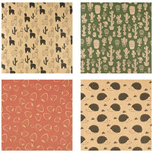 Load image into Gallery viewer, RUSPEPA Kraft Wrapping Paper Roll - Cactus/Strawberry/Alpaca/Hedgehog Printed Great for Congrats, Holiday and Special Occasion - 4 Roll - 30Inch X 10Feet Per Roll