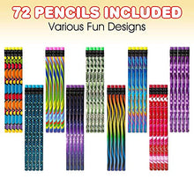 Load image into Gallery viewer, ArtCreativity 72 PC Pencil Assortment for Kids, Fun Assorted Number 2 Pencils, Bulk Wooden Writing Pencils with Durable Erasers, Teacher Supplies for Classroom, Student Reward, Stationery Party Favors