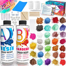 Load image into Gallery viewer, Catcrafter Crystal Clear Epoxy Resin Kit Mica Powder Casting Craft supplies & materials DIY Set with Measuring Cup Molds and Pigments Glitter Paint Stir Sticks for Beginners Accessories Jewelry Making