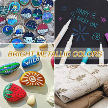 Load image into Gallery viewer, Metallic Markers, Permanent Metallic Paint Pens, Fine Point Doodle Dazzle Marker for Black Paper, Art, Card Making, DIY Photo Album, Scrapbook Crafts, Metal, Ceramic, Glass(26 Colors)