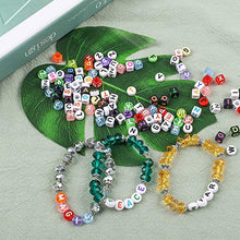 Load image into Gallery viewer, Quefe 1500pcs Beads Kit, Alphabet Beads Letter Beads Large Hole Beads for Jewelry Making with 2 Rolls of 9 Meters Elastic String Cord