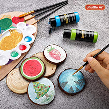 Load image into Gallery viewer, Metallic Acrylic Paint Set, Shuttle Art 20 Colors Metallic Paint in Bottles (60ml, 2oz) with 3 Brushes and 1 Palette, Rich Pigments, Non-Toxic for Artists, Beginners on Rocks Crafts CanvasWood Fabric