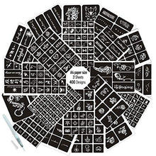 Load image into Gallery viewer, Aresvns Henna Tattoo Stencil Reusable 400+ Designs,Temporary Tattoo Stencil 21 Sheets,Temporary Tattoo Template,Airbrush Tattoo Stencils,Cool Stickers