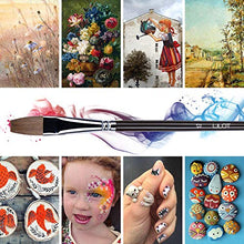 Load image into Gallery viewer, 6 Pieces Flat Paint Brush Artist Sable Brush Set with Wooden Handle for Watercolor, Acrylic and Oil Painting Perfect for Beginners, Artists and Painting Lovers