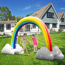 Load image into Gallery viewer, HAPAH Inflatable Rainbow Sprinkler Backyard Games Summer Outside Water Toy, Yard Fun for Kids with Over 6 Feet Long Giant Sprinkler