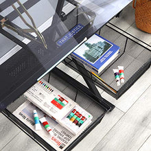 Load image into Gallery viewer, Glass Drafting Table, Height Adjustable Drawing Desk with Stool, Tiltable Desk Art Table, Tempered Glass Top Painting Desk, Writing Table with 2 Drawers, Stationery Storage for Artist Adults Kids