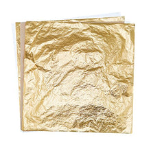 Load image into Gallery viewer, Bememo 100 Sheets Imitation Gold Leaf for Arts, Gilding Crafting, Decoration, 5.5 by 5.5 Inches