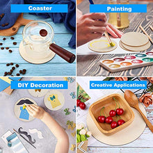 Load image into Gallery viewer, WLIANG 25 Pcs 4 Inch Unfinished Wood Circles Round Disc Cutouts, Natural Blank Wooden Rounds Cutouts, Blank Round Wooden Circles for DIY Crafts, Painting, Staining, Coasters Making, Home Decorations