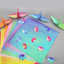 Load image into Gallery viewer, Lainrrew 200 Sheets Rainbow Origami Paper, 10 cm Glitter Square Origami Paper Shiny Folding Paper Easy Fold Glitter Paper Decoration Paper for DIY Crafts