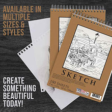 Load image into Gallery viewer, U.S. Art Supply 9" x 12" Premium Spiral Bound Sketch Pad, (Pack of 2 Pads) Each Pad has 100-Sheets, 60 Pound (100gsm) (Pack of 2 Pads)