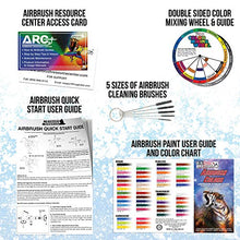 Load image into Gallery viewer, Master Airbrush Cool Runner II Dual Fan Air Compressor Professional Airbrushing System Kit with 3 Airbrushes, Gravity and Siphon Feed - 6 Primary Opaque Colors Acrylic Paint Artist Set - How to Guide