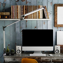Load image into Gallery viewer, Amzrozky Workbench Light,Drafting Table Lamp for Artist,Architect LED Desk Lamp, Task Lamp with Clamp,Eye-Care Dimmable Office Light with 5 Color 5 Brightness,Touch Control,Memory Function,Silver