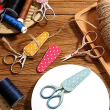 Load image into Gallery viewer, 4 Pieces Sewing Embroidery Stork Scissors with 4 Pieces Leather Scissors Cover, Embroidery Scissors Sewing Scissors Brow Shaping Scissors Small for Needlework, Manual Sewing Handicraft DIY Tool