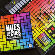 Load image into Gallery viewer, HUES and CUES | Vibrant Color Guessing Game Perfect for Family Game Night | Connect Clues and Colors Together | 480 Color Squares to Guess from