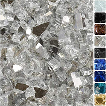 Load image into Gallery viewer, Celestial Fire Glass High Luster, 1/2" Reflective Tempered Fire Glass in Diamond Starlight, 10 Pound Jar