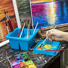 Load image into Gallery viewer, MyLifeUNIT Artist Brush Basin, Multifunction Paint Brush Tub with Brush Holder