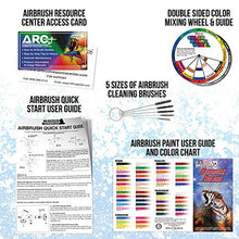 Load image into Gallery viewer, Master Airbrush Professional Cool Runner II Dual Fan Air Compressor Airbrushing System Kit with 6 Primary Opaque Colors Acrylic Paint Artist Set, 3 Airbrushes, Gravity and Siphon Feed - How to Guide