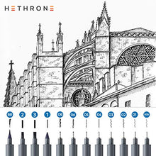 Load image into Gallery viewer, Hethrone Calligraphy Pens Fineliner Pens Micro Pen Set for Beginners Writing, Sketching, Illustration, Bullet Journaling (12 Size)